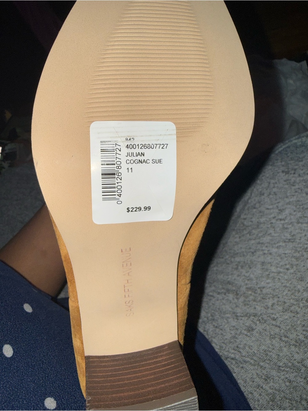 Saks Fifth Avenue Cognac Suede knee high boots